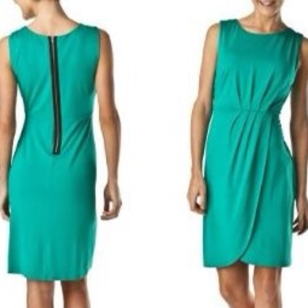 Mossimo Pleated Zip-Back Dress Teal/Jade